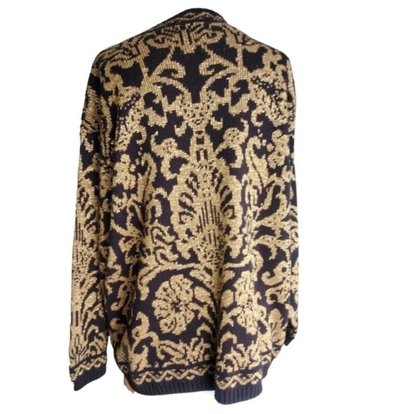 Alfred Dunner black and gold metallic sweater - Picture 3 of 8